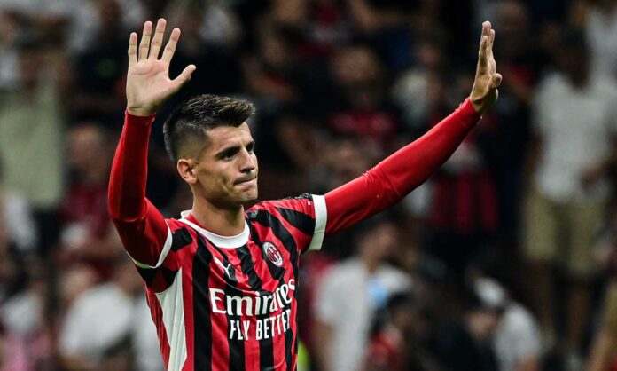 Alvaro Morata con la maglia del Milan Pronosticipremium.com