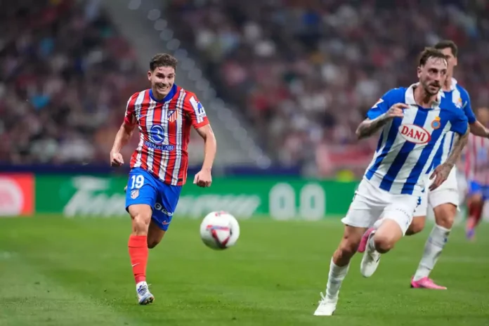 Alvarez con la maglia dell'Atletico Madrid